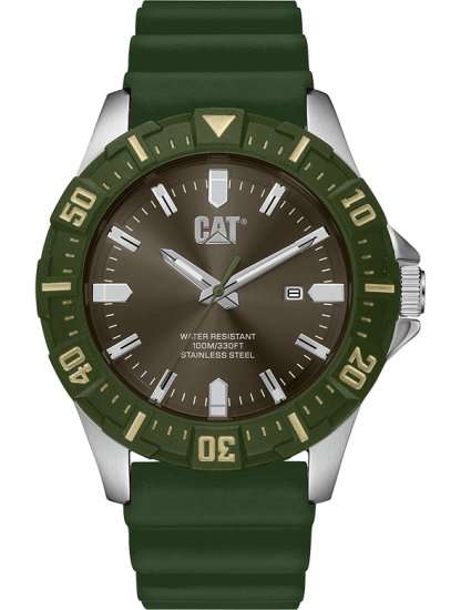 CAT Moto Green Silicone Men's Watch | PZ.141.23.323
