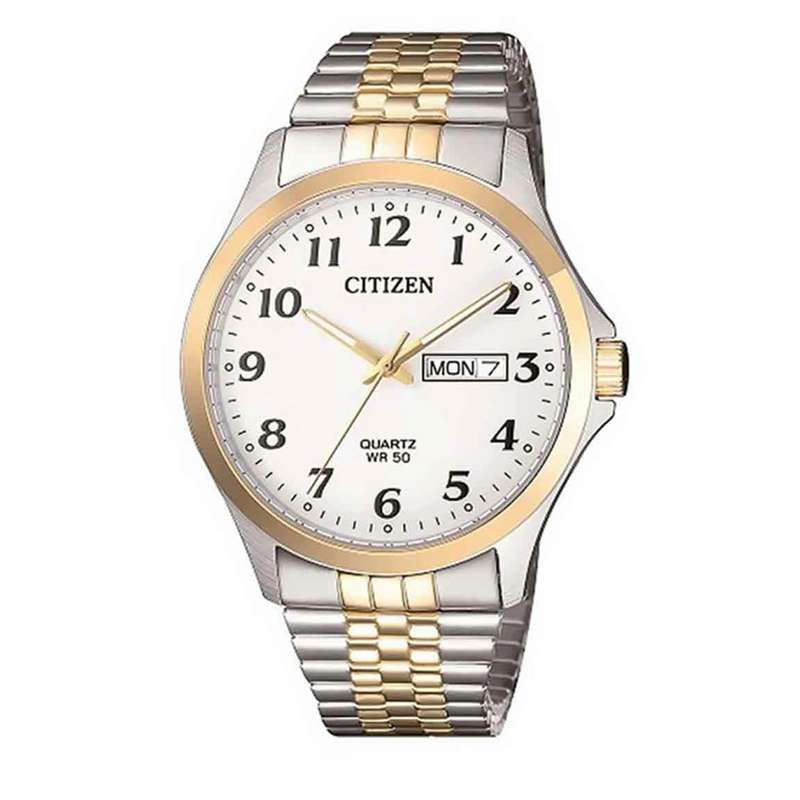 Citizen White Dial Two Tone Stainless Steel Mens Watch | BF5004-93A