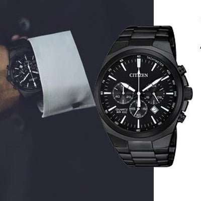 Citizen Quartz Chronograph Black Stainless Steel Men's Watch | AN8175-55E