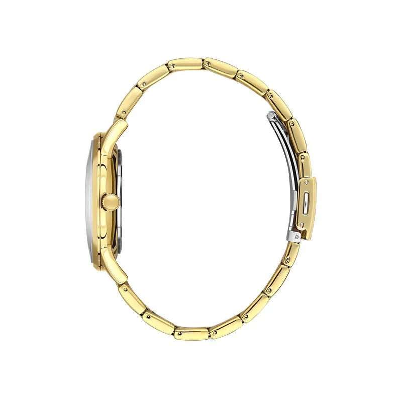 Daniel Klein D-TWO IP Gold White Dial 3 Hands Woman's Watch | DK113567-3