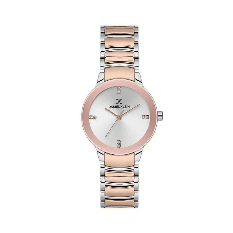 Daniel Klein Premium Silver Dial Three Hands Woman's Watch | DK113722-5