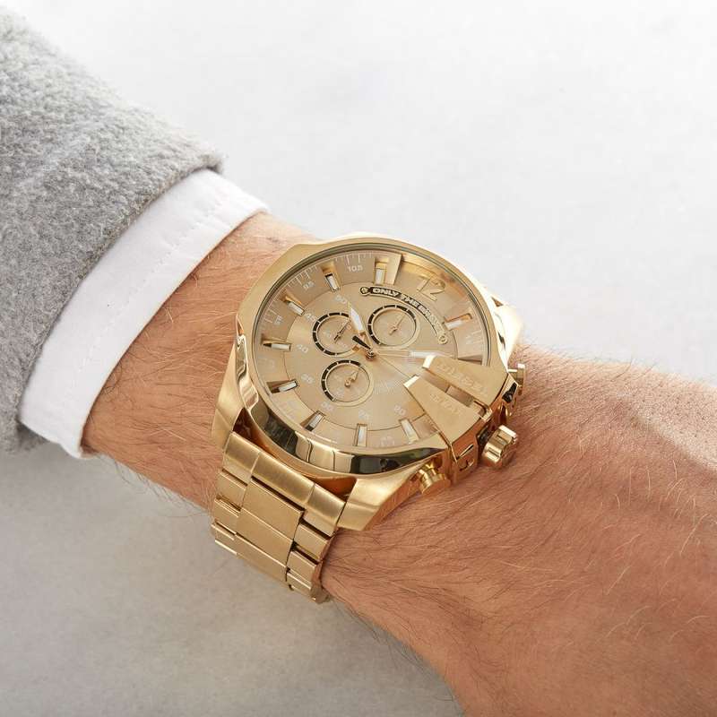 Diesel Mega Chief Gold Round Stainless Steel Men's Watch | DZ4360