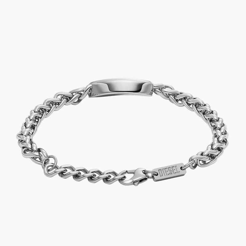 Diesel Red Enamel And Stainless Steel Unisex Chain Bracelet | DX1445040