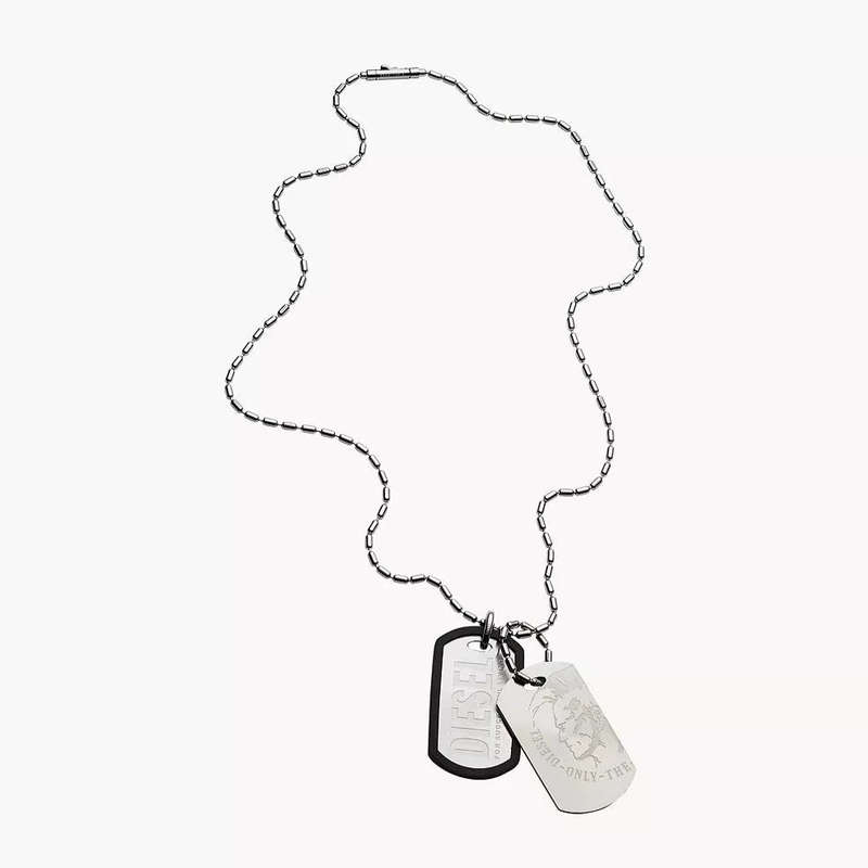 Diesel Silver Stainless Steel Men's Necklace | DX0011040