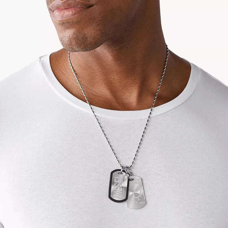 Diesel Silver Stainless Steel Men's Necklace | DX0011040