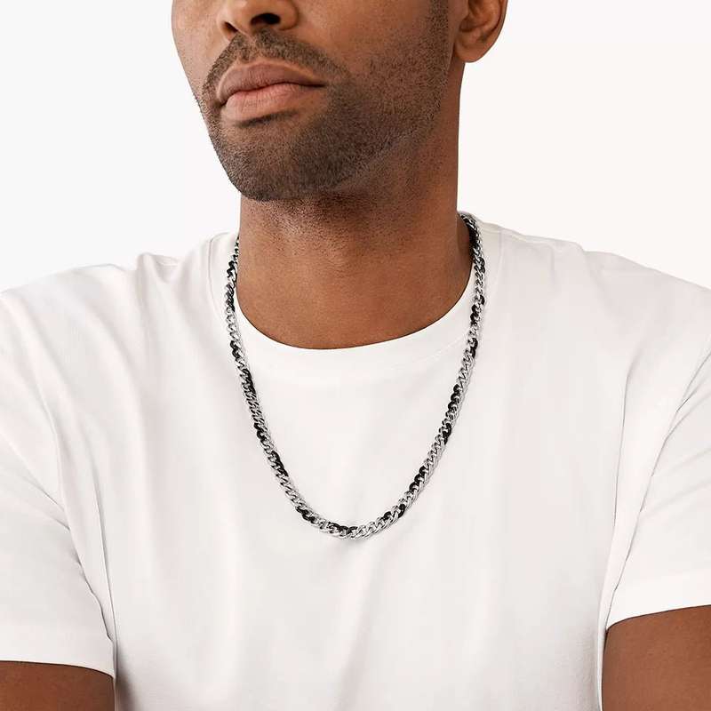 Diesel Two-Tone Stainless Steel Chain Unisex Necklace | DX1499931