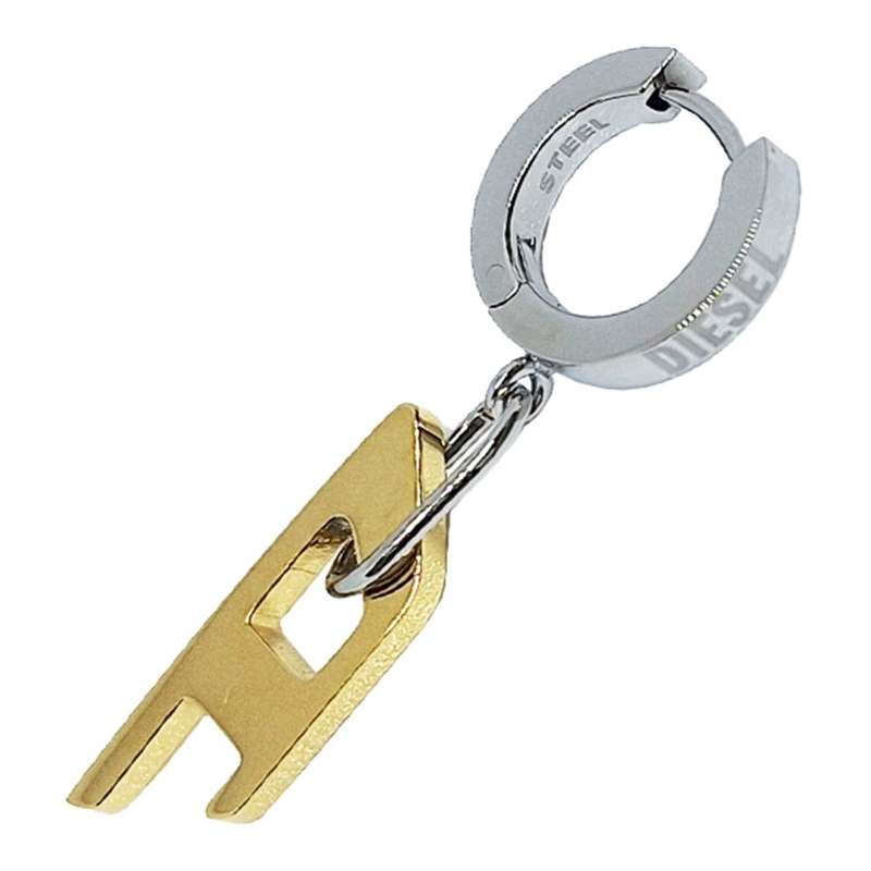 Diesel Two-Tone Stainless Steel Hoop Unisex Earrings | DX1419931