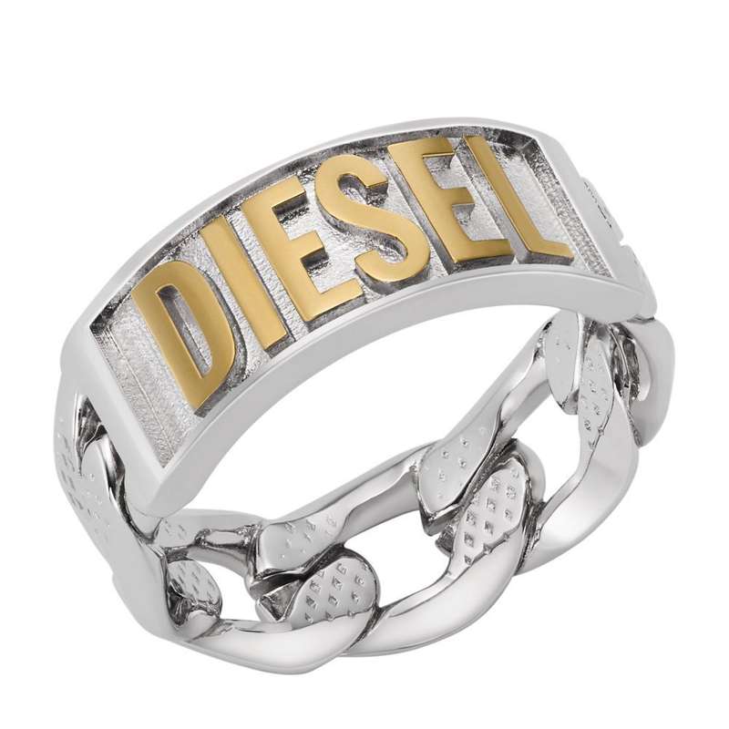 Diesel Two-Tone Stainless Steel Men's Band Ring | DX142093120