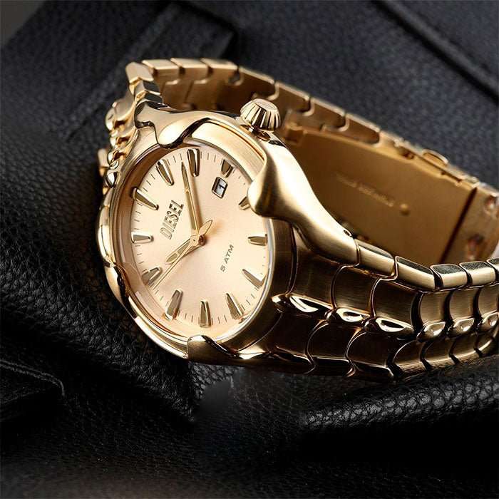 Diesel Vert Three-Hand Date, Gold-Tone Stainless Steel Men's Watch | DZ2186