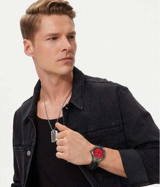 Diesel Vert Three-Hand Date Gunmetal Stainless Steel Men's Watch | DZ2199