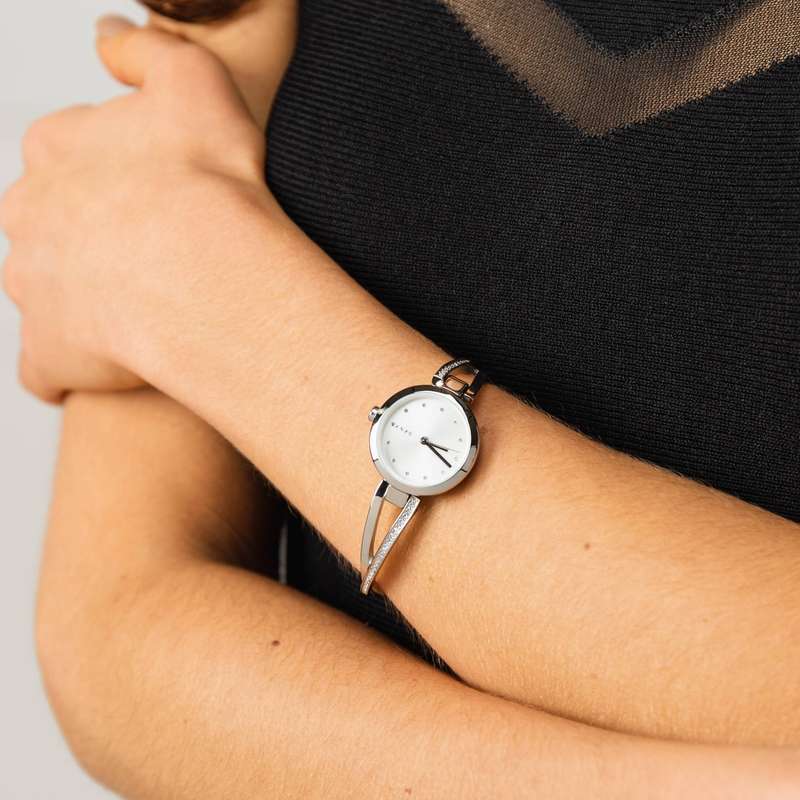 DKNY Crosswalk Silver Round Stainless Steel Woman's Watch | NY2789