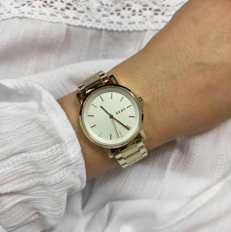 DKNY Soho Gold Round Stainless Steel Women's Watch | NY2343
