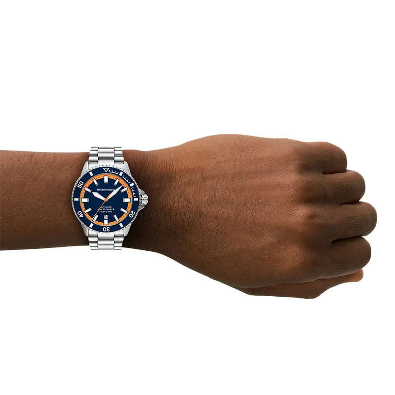 Emporio Armani Blue Sea Explorer Silver Stainless Steel Men's Watch | AR60090
