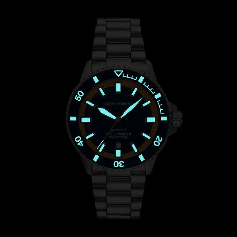 Emporio Armani Blue Sea Explorer Silver Stainless Steel Men's Watch | AR60090