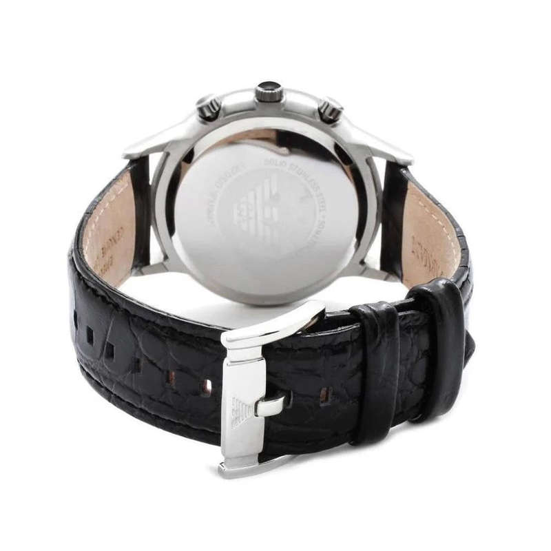 Emporio Armani Chronograph Black Leather Men's Watch | AR2447