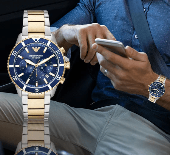 Emporio Armani Chronograph Two-Tone Stainless Steel Men's Watch | AR11362