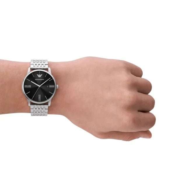 Emporio Armani Three-Hand Date Stainless Steel Men's Watch | AR11600
