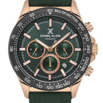 Daniel Klein Dark Green Rose Gold Multifunction Mens Watch | DK113853-3