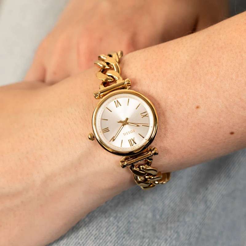 Fossil Carlie Three-Hand Gold-Tone Stainless Steel Woman's Watch | ES5329