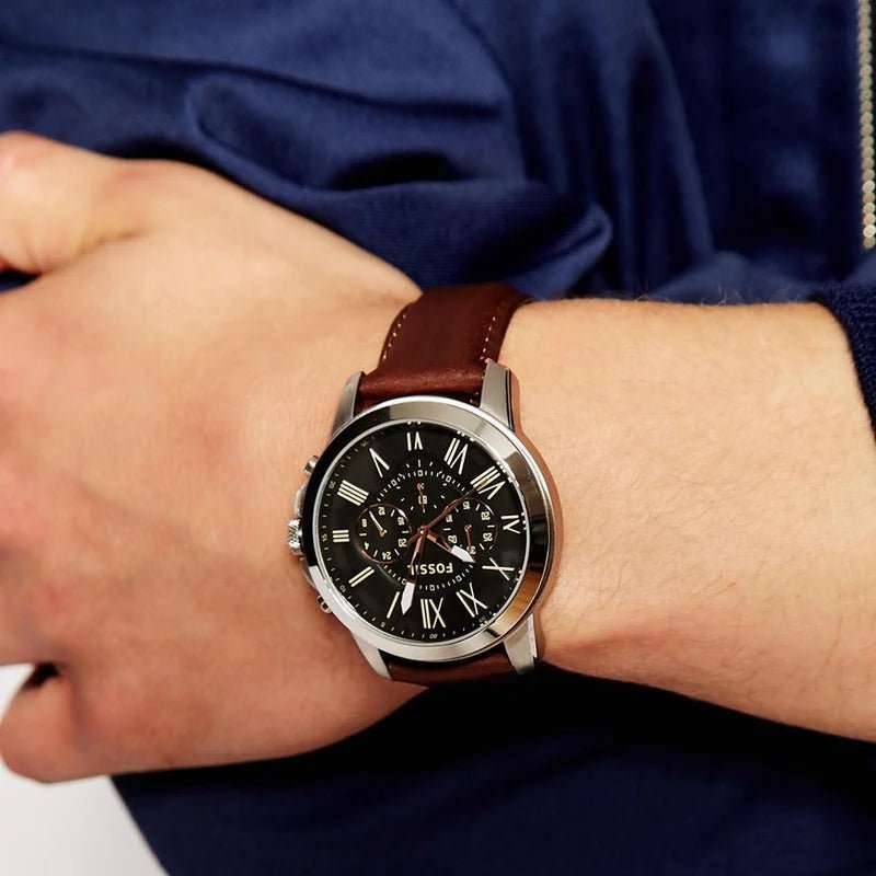 Fossil Grant Chronograph Brown Leather Men's Watch | FS4813IE