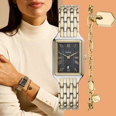 Fossil Grey Dual-Tone Stainless Steel Watch & Bracelet Set | ES5376SET