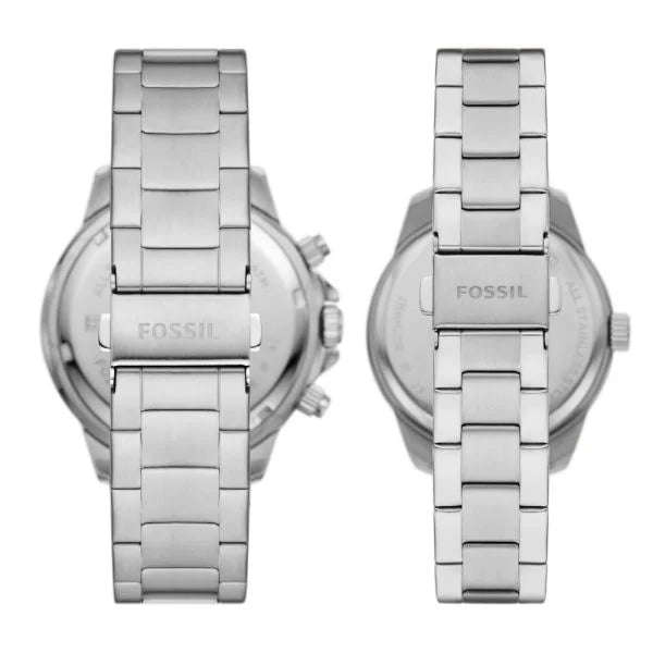 Fossil His and Hers Multifunction Stainless Steel Unisex Watch Set | BQ2753SET