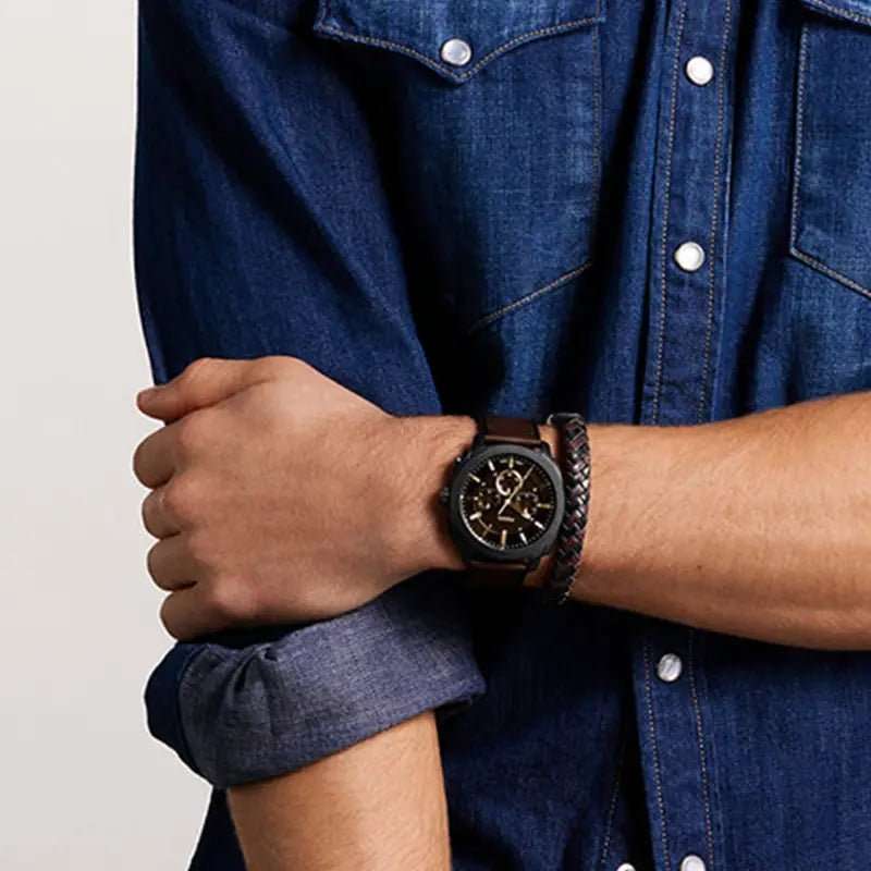 Fossil Men's Chronograph Watch and Bracelet Gift Set | FS6102SET