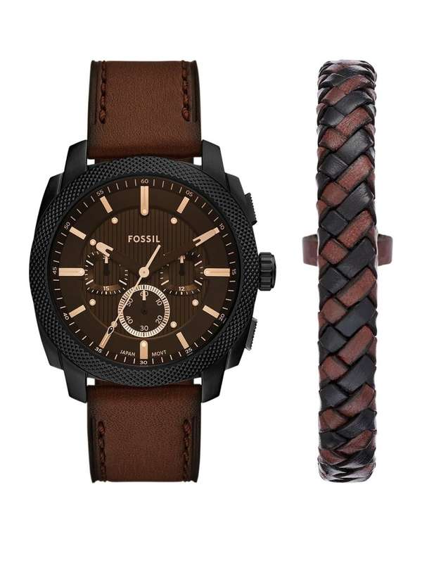 Fossil Men's Chronograph Watch and Bracelet Gift Set | FS6102SET