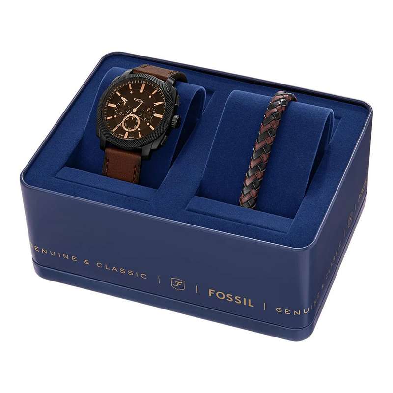 Fossil Men's Chronograph Watch and Bracelet Gift Set | FS6102SET