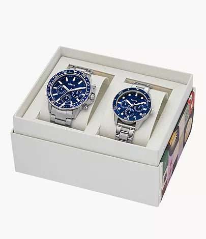 Fossil Multifunction Stainless Steel  His and Hers Watch Box Set | BQ2828SET