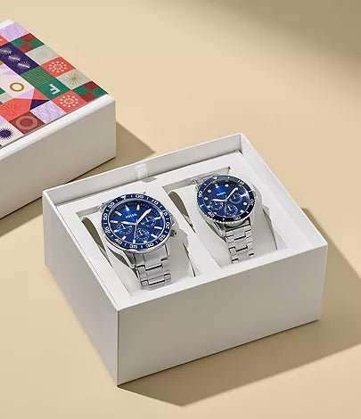 Fossil Multifunction Stainless Steel  His and Hers Watch Box Set | BQ2828SET