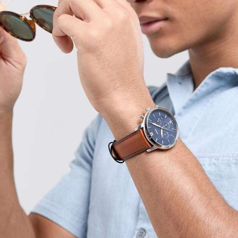 Fossil Neutra Chronograph Brown Leather Men's Watch | FS5453