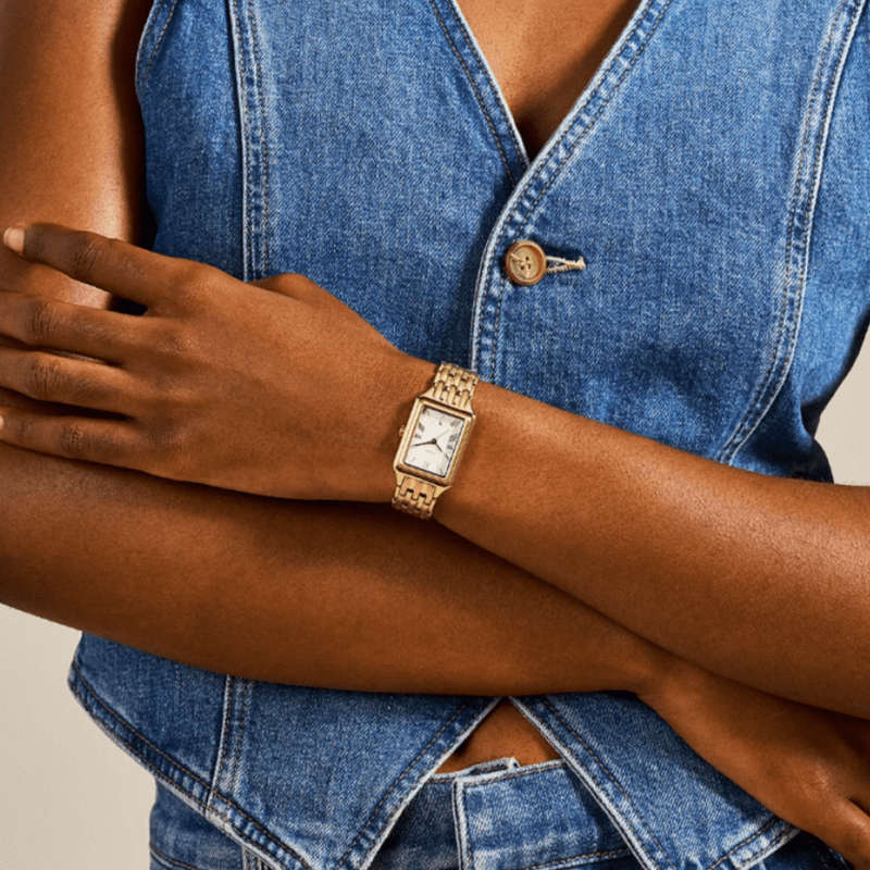 Fossil Raquel Three-Hand Date Gold-Tone Stainless Steel Women Watch | ES5220
