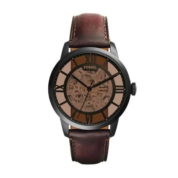 Fossil Townsman Dark Brown Leather Round Men's Watch | ME3098