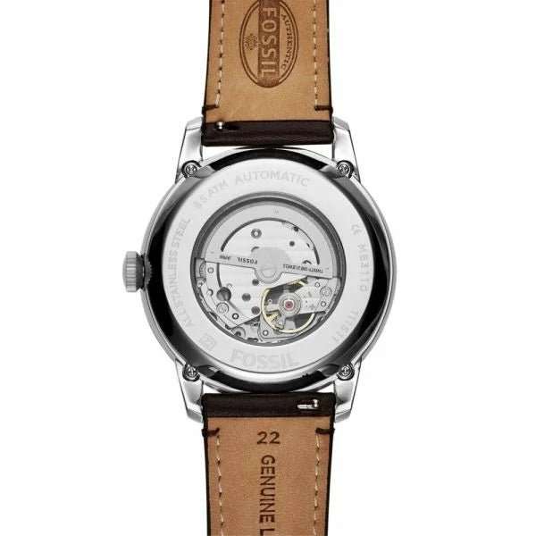 Fossil Townsman Silver/Steel Round Leather Men's Watch | ME3110