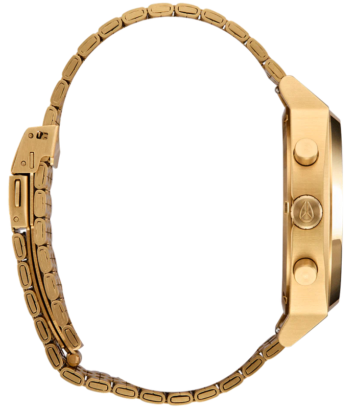 Nixon Gold Tone black Dial Chronograph Unisex Watch | A9725333-00