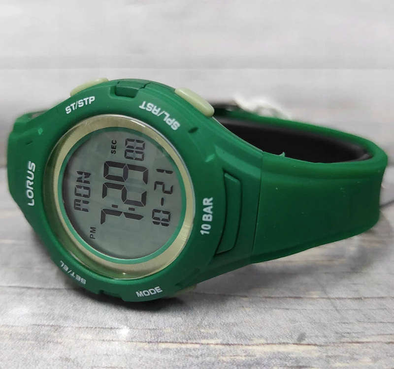 Lorus Digital Green Silicone Strap Children's Watch  R2391PX9