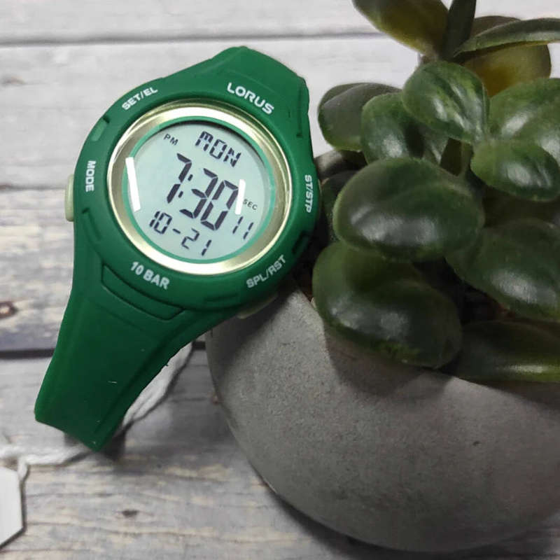 Lorus Digital Green Silicone Strap Children's Watch  R2391PX9