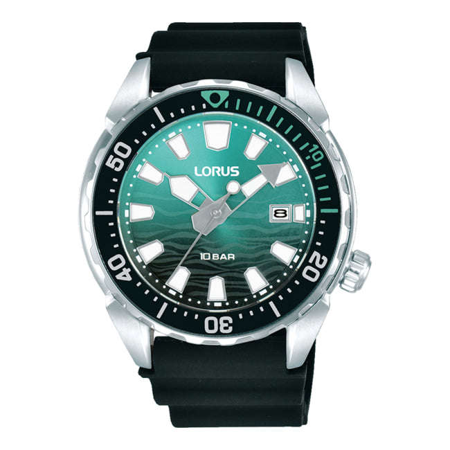 Lorus Light Blue Dial Black Strap Men's Sports Watch | RH951RX9