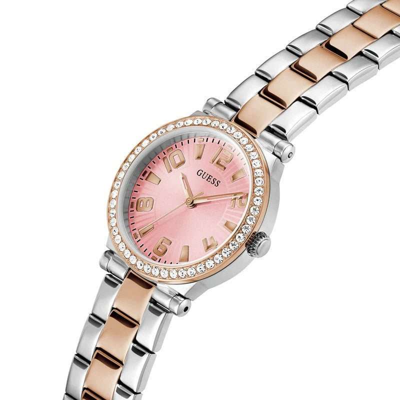 Guess Fawn Pink Dial Two-Tone Stainless Steel Woman's Watch | GW0686L4