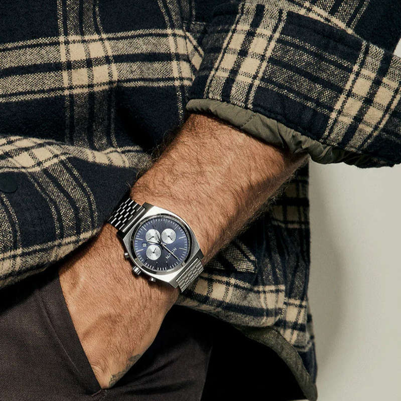 Nixon Midnight Blue Dial Stainless Steel Chronograph Unisex Watch | A9725327-00