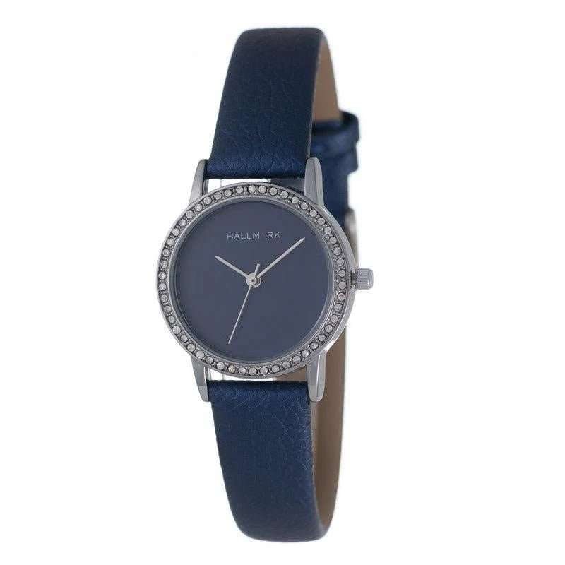 Hallmark Blue Dial & Leather Strap Women's Watch | HL1491Z