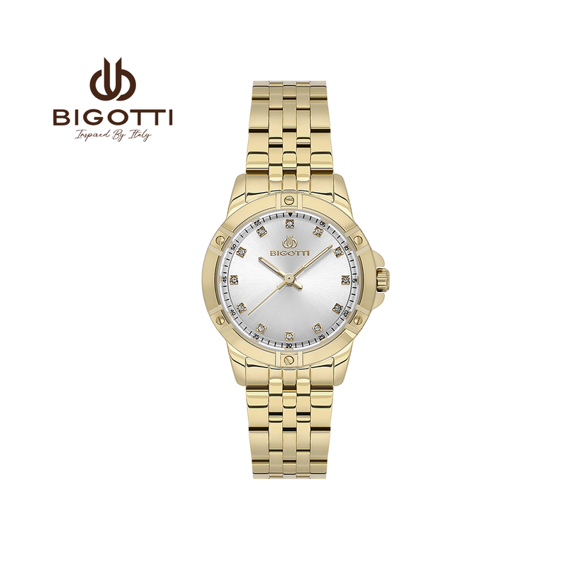 Bigotti Gold-Tone Silver Dial Women's Watch | BG.1.10563-3