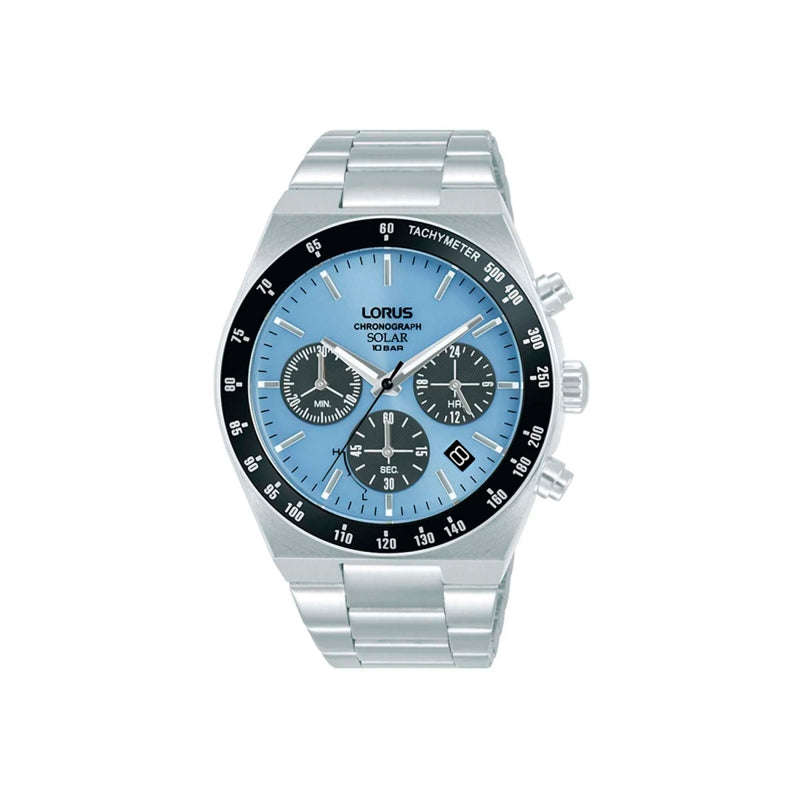 Lorus Chronograph Stainless Steel Light Blue Dial Men's Watch | RZ525AX9