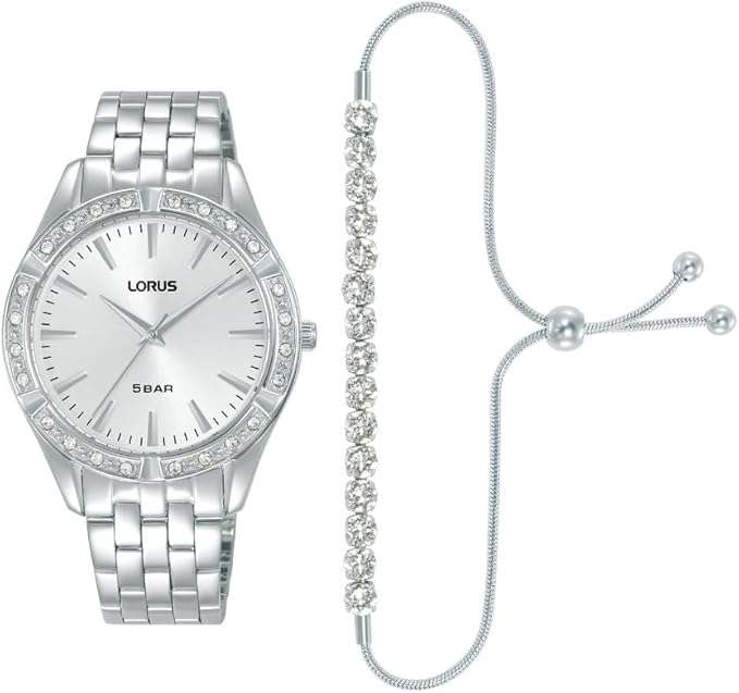 Lorus Stainless Steel Watch and Bracelet Woman's Set | RG289XX9