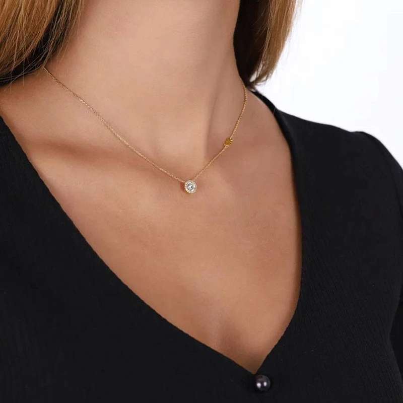 Michael Kors 14k Gold-Plated Sterling Silver Cubic Zirconia Pendant Women's Necklace | MKC1208AN710