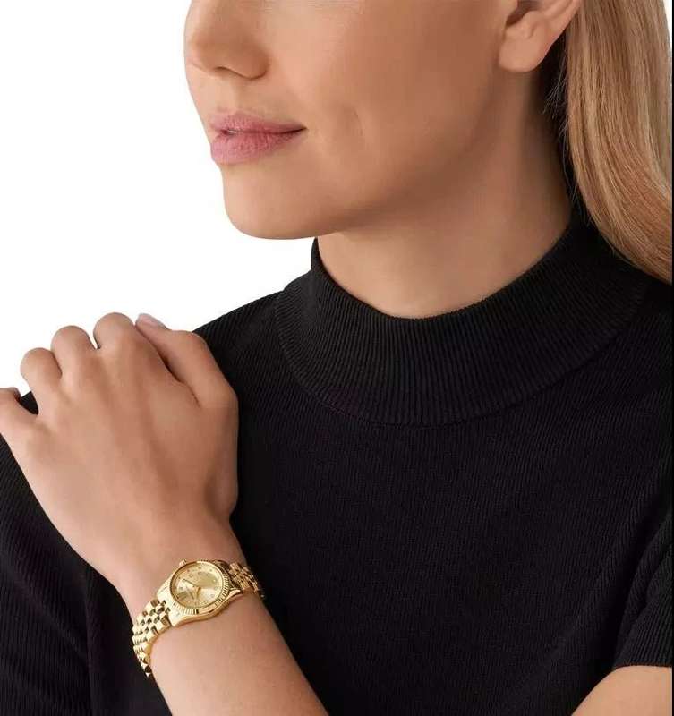 Michael Kors Lexington Three-Hand Gold-Tone Stainless Steel Woman's Watch | MK4741