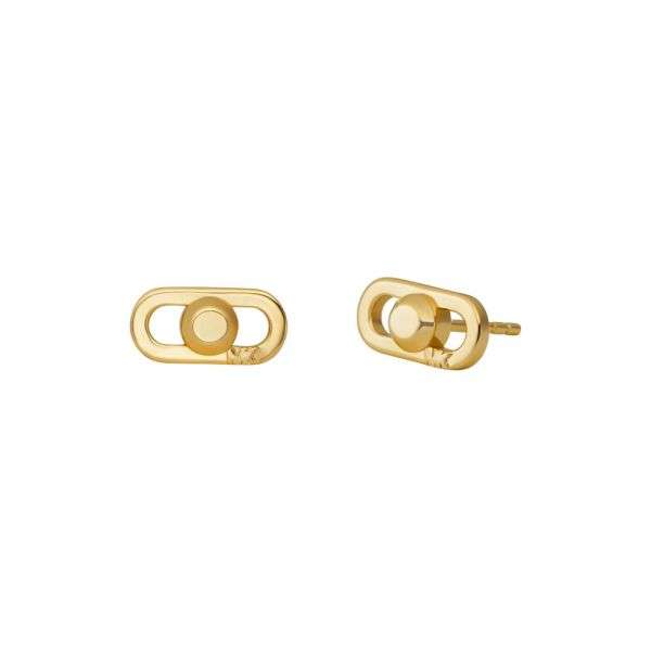 Michael Kors Premium Astor Link Gold-Tone Sterling Silver Stud Women's Earrings | MKC171200710