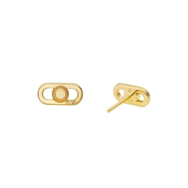 Michael Kors Premium Astor Link Gold-Tone Sterling Silver Stud Women's Earrings | MKC171200710