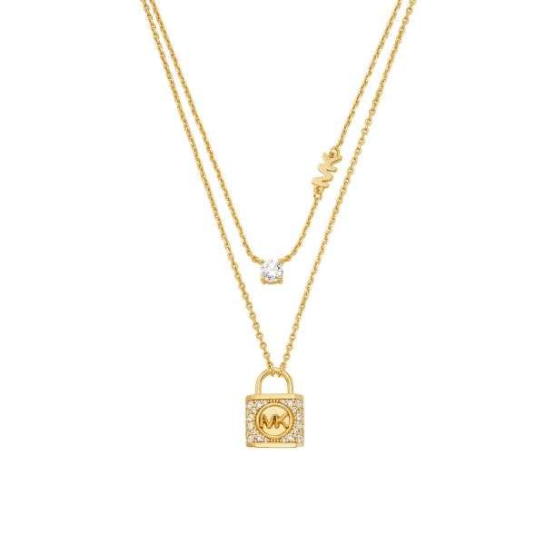 Michael Kors Premium Gold-Tone Sterling Silver Multi Strand Women's Necklace|MKC1630AN710